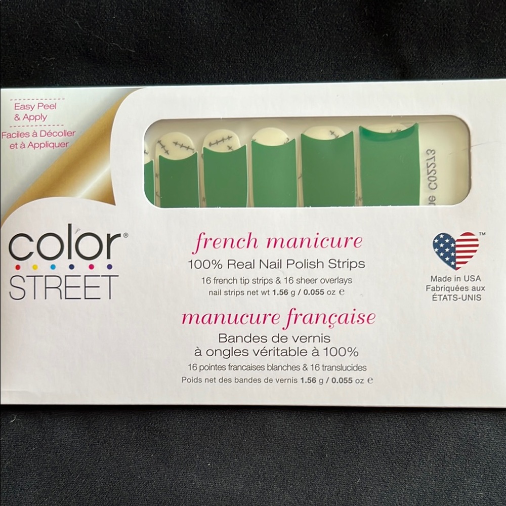Color Street Green French Manicure Nail Strips